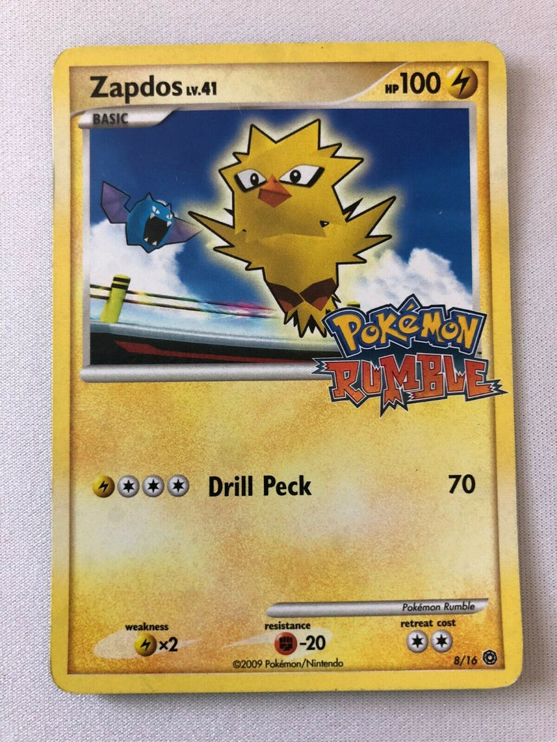 pokemon rumble pokemon cards Zapdos 8/16 Holo Rare Promo Rumble Stamped Pokemon Card Near Mint