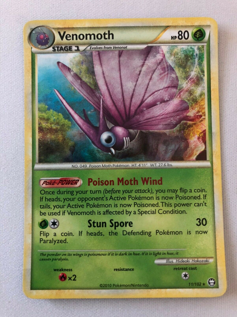 Venomoth 11/102 Triumphant HGSS Holo Rare Pokemon Card Near Mint Venomoth 11/102 Triumphant HGSS Holo Rare Pokemon Card Near Mint