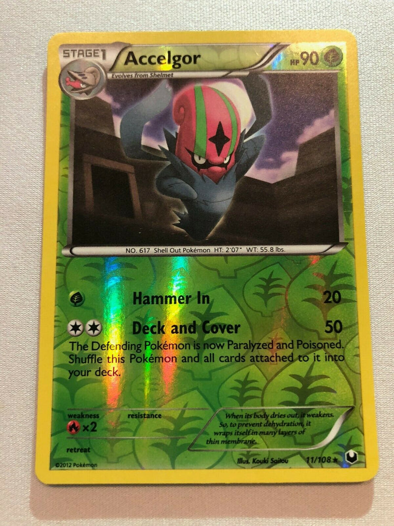 Accelgor 11/108 Reverse Holo Rare Pokemon Card Near Mint Accelgor 11/108 Reverse Holo Rare Pokemon Card Near Mint