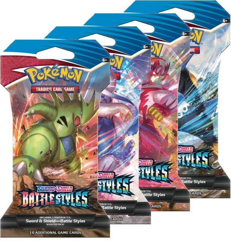 Pokemon TCG Battle Styles Sleeved Booster Packs Lot of 4 New